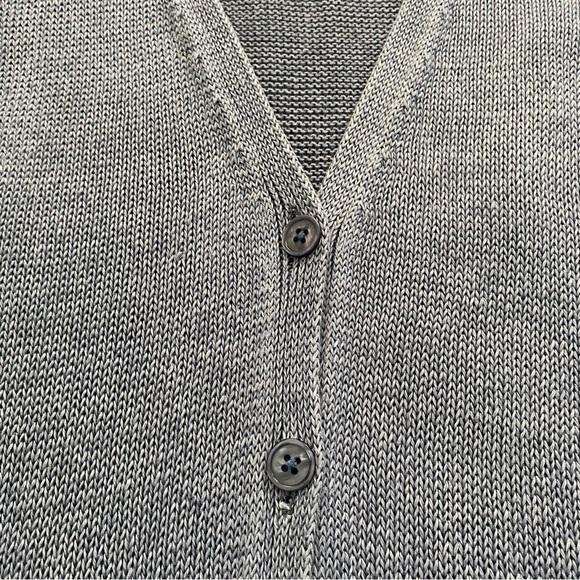 Talbots 100% Linen Cardigan Sweater Small Blue Three Quarter Sleeve Lightweight - Picture 2 of 11